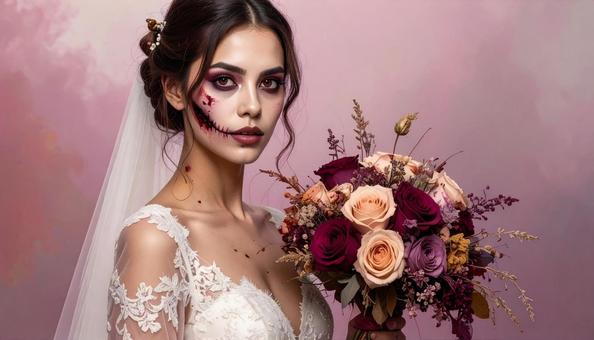 花嫁ゾンビの仮装 ハロウィン 花嫁ゾンビの仮装 ハロウィンの写真