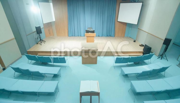 講習会の壇上 講習会,マイク,セミナーの写真素材