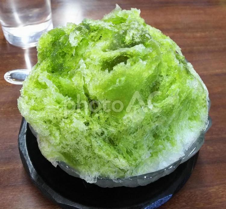 かき氷(抹茶)-1 かき氷,抹茶,食べ物の写真素材