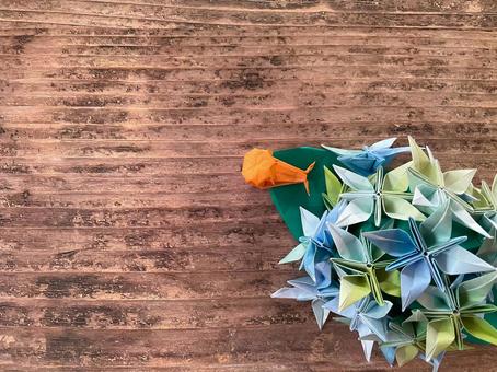 Hydrangea origami blue, নীলাবা গোলপি পুষ্পপ্রসু গুল্মবিশেষ, নীলাবা গোলপি পুষ্পপ্রসু গুল্মবিশেষ, অরিগ্যামি, JPG