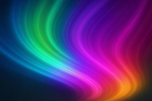 オーロラの光スペクトル(カーブ状) オーロラの光スペクトル(カーブ状)の写真