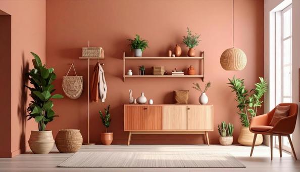 モダンでカラフルなリビングルーム モダンでカラフルなリビングルームの写真