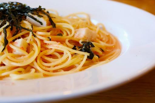 パスタ店の博多明太子スパゲッティ パスタ店の博多明太子スパゲッティ パスタ,スパゲッティ,博多明太子の写真素材