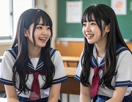 教室でおしゃべり 教室でおしゃべりの写真
