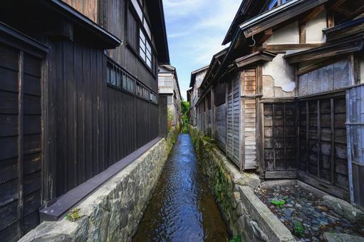 蔵を大切にする秋田県増田町の風景 秋田県,増田町,蔵の写真素材