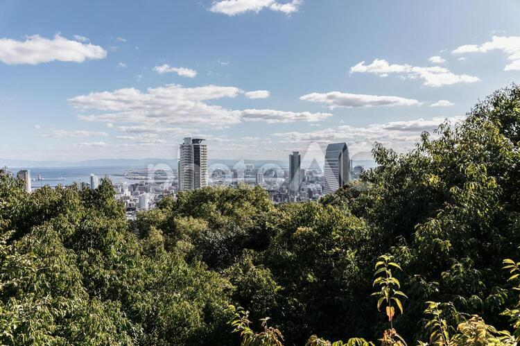 山から見た神戸の風景4 神戸,展望台,山の写真素材