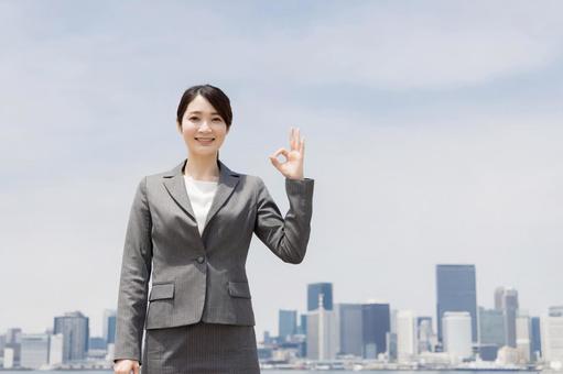 ビジネスウーマン OK ビジネスウーマン OK 女性,ビジネスウーマン,okの写真素材