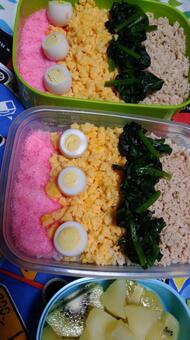 三色弁当 三色弁当の写真