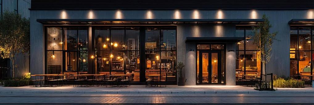おしゃれな飲食店の外観02 おしゃれな飲食店の外観02の写真