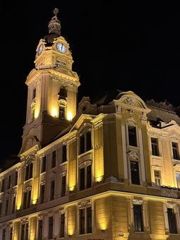 ヨーロッパの夜景 ライトアップ,ヨーロッパ,夜景の写真素材