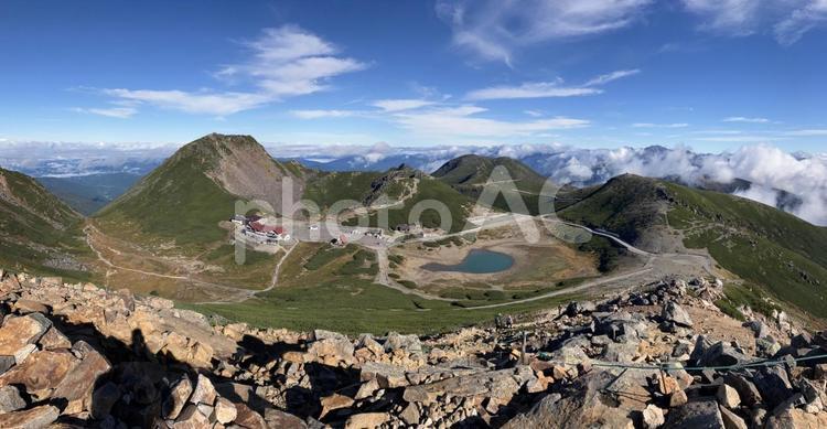 乗鞍岳へ登山9　畳平と恵比寿岳 乗鞍岳,登山,トレッキングの写真素材