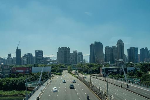 経済発展する台中の街 台湾,台中,アジアの写真素材