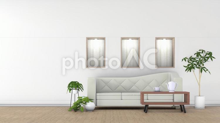 リビングルームのソファー(背景用) ソファー,ソファ,カウチソファーの写真素材
