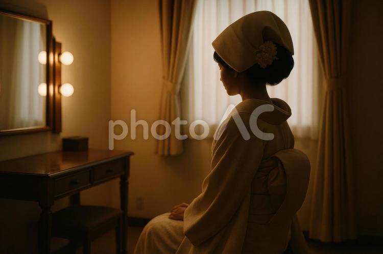 挙式前の控え室の静けさ 結婚式,ウェディング,ブライダルの写真素材