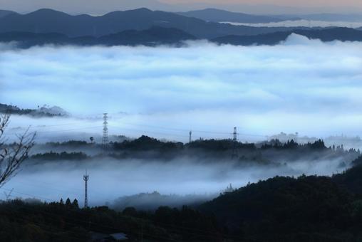 雲海　夜明け 雲海,うんかい,ウンカイの写真素材