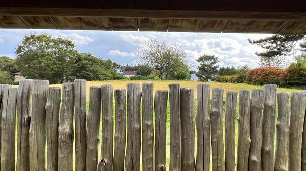 柵から見える風景 柵から見える風景の写真