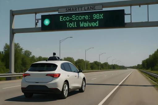 エコ走行で料金免除の写真