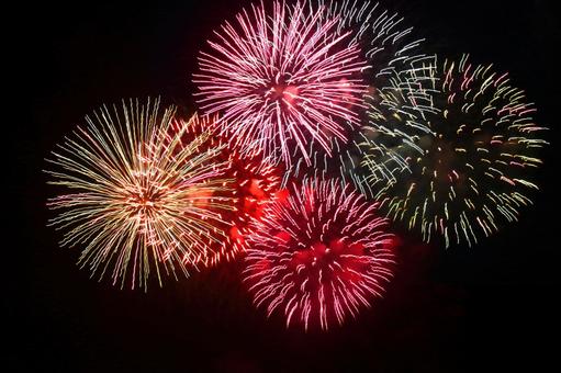 染上夏日的夜空, JPG 染上夏日的夜空, hanabi, fireworks, fireworks display, JPG