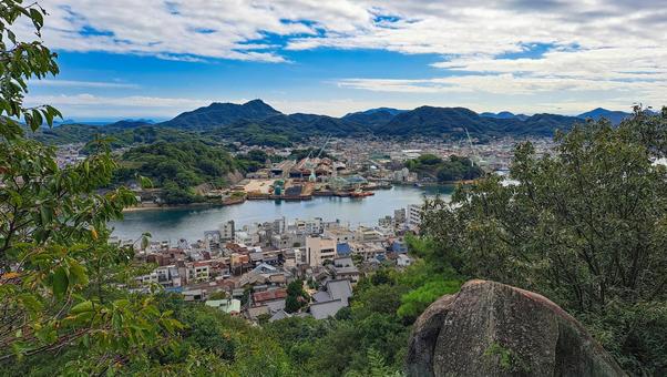 尾道　観音坂から見下ろす尾道水道 尾道水道,観音坂,尾道市の写真素材