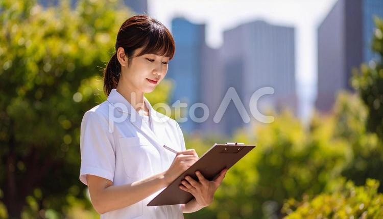 保健師イメージ　白衣を着た女性 保健師,白衣,ナースの写真素材