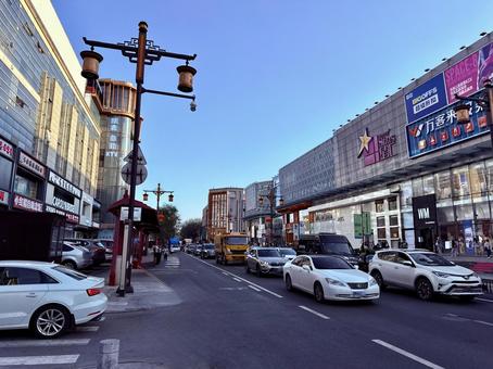 中街に通じる道路 中国,瀋陽,海外の写真素材