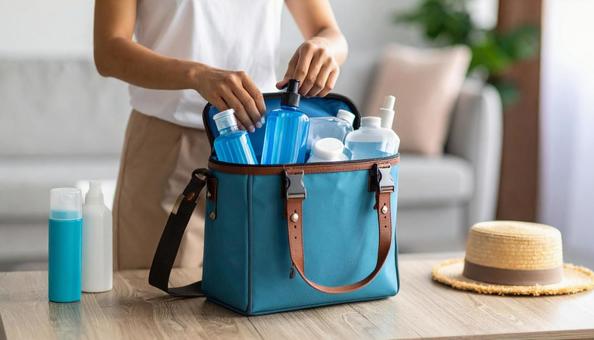 バッグに収まる涼の工夫 バッグに収まる涼の工夫の写真
