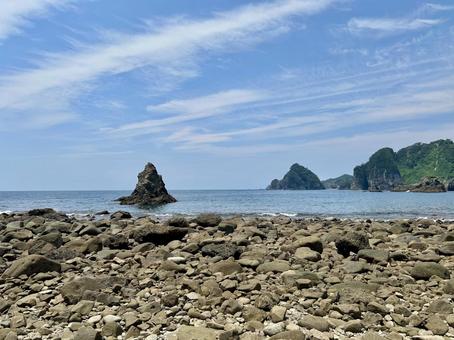 トンボロ 西伊豆 トンボロ 西伊豆 西伊豆,トンボロ,トンボロ現象の写真素材