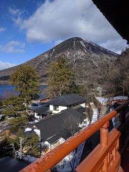 神社からの風景の写真