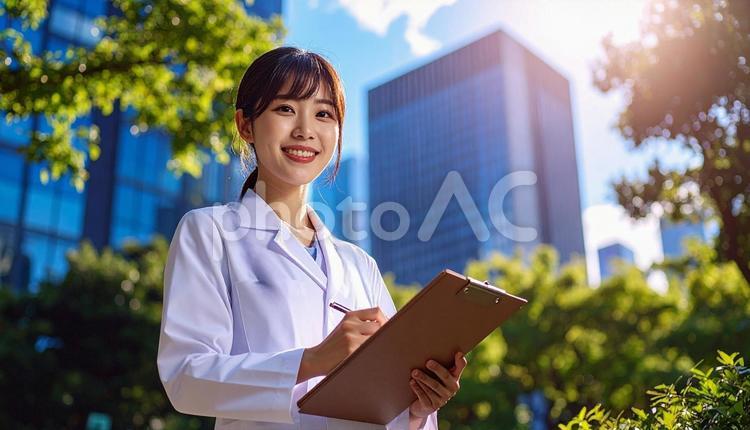 保健師イメージ　白衣を着た女性 保健師,白衣,ナースの写真素材