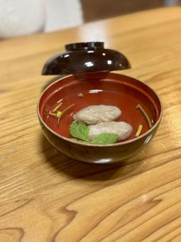 そばがき そばがき そばがき,スープ,模様の写真素材