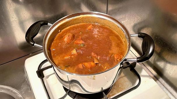 具材ごろごろカレー_鍋B カレー,ごろごろ,具だくさんの写真素材