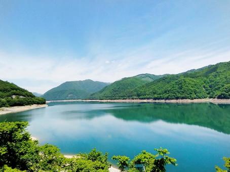 Lake Miboro in early summer, lake mother clothes, gifu prefecture, the scenery, JPG