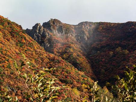 紅葉の那須岳 那須岳,紅葉,朝日岳の写真素材