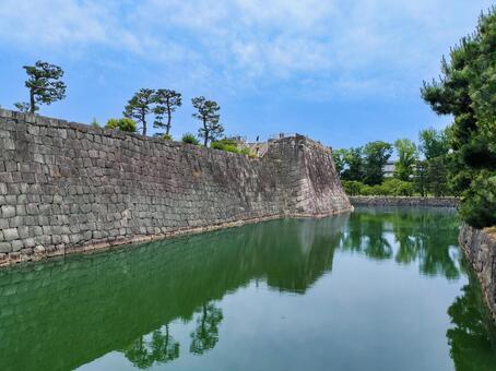 京都　元離宮二条城　西橋から　南側の内堀 二条城,元離宮二条城,内堀の写真素材
