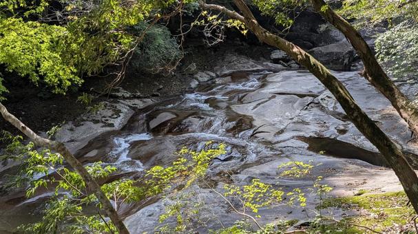 滑床渓谷の水の流れ 滑床,渓谷,渓流の写真素材