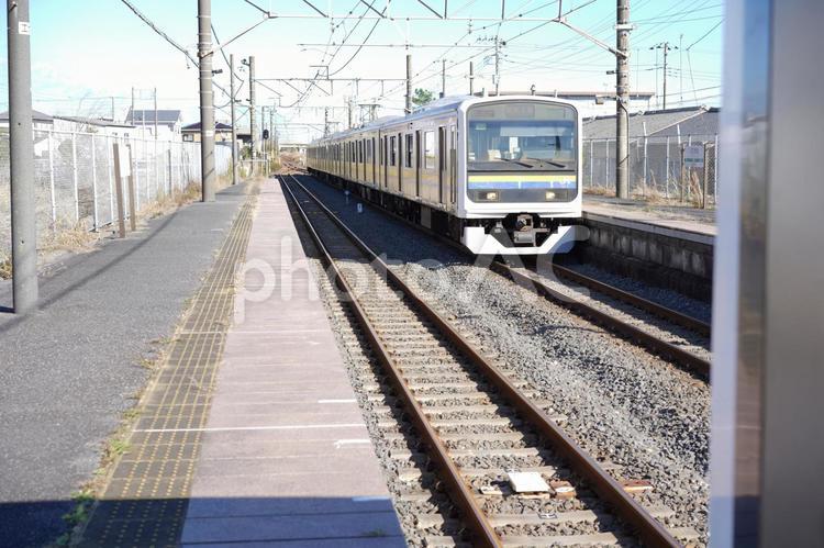総武本線　飯岡駅 電車,総武本線,列車の写真素材