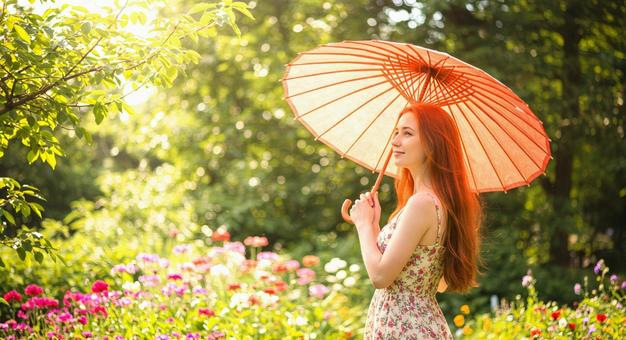 海外の女性 傘 海外の女性 傘の写真