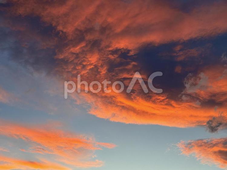 信州の夏の夕焼け雲 雲,クラウド,夕方の写真素材