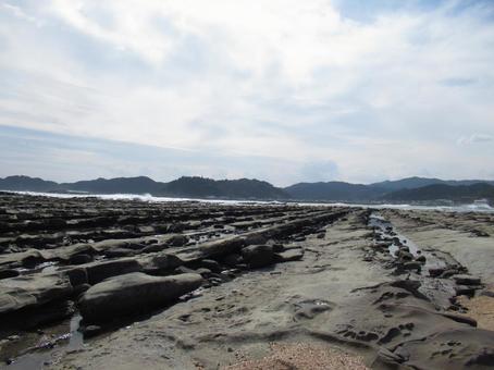 鬼の洗濯板 宮崎,青島,海の写真素材