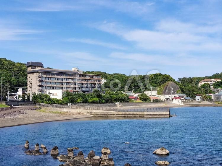 まどが浜海遊公園から眺める下田港の海 まどが浜海遊公園,海,下田港の写真素材