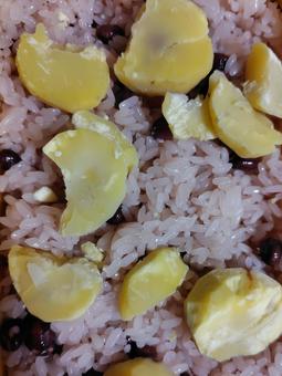栗赤飯 栗赤飯 栗,御赤飯,秋の写真素材