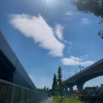 雲と道路 雲と道路の写真