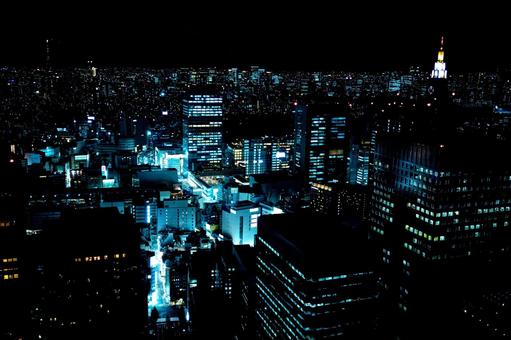 東京の近未来的な夜景 東京の近未来的な夜景 夜景,ビル,高層ビルの写真素材