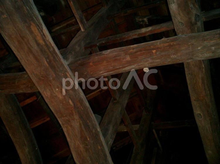 彦根城天守閣の天井 彦根城の写真素材