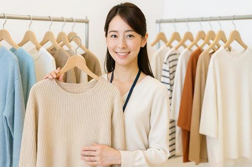 アパレル店員の笑顔接客・販売スタッフ アパレル店員の笑顔接客・販売スタッフの写真