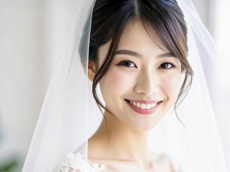 ウェディングドレスの若い女性 生成AI ウェディングドレスの若い女性 生成AIの写真