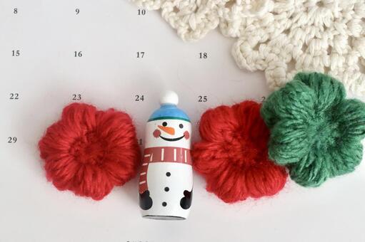 カレンダーとゆきだるま　１２月イメージ 12月,カレンダー,12月イメージの写真素材