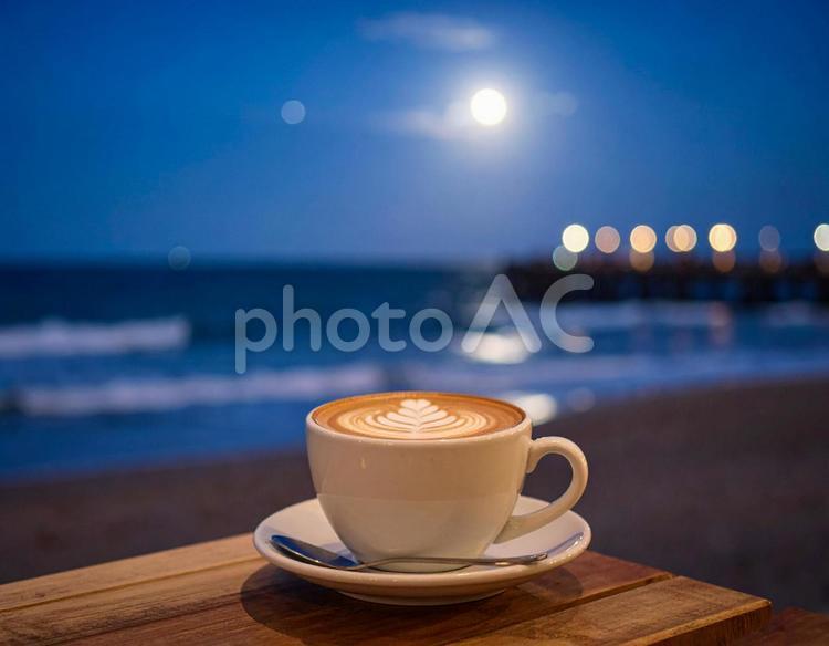 海が見えるカフェ 1 コーヒー,カフェ,珈琲の写真素材