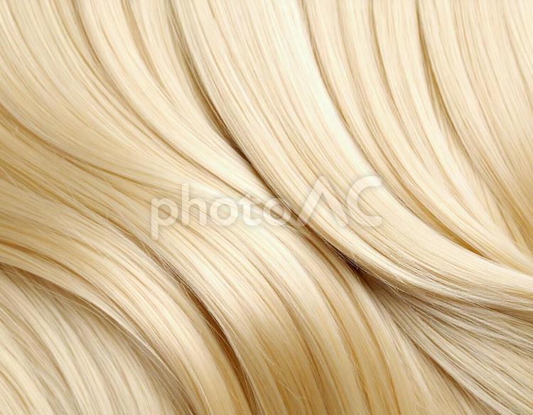 ブロンドヘアーの毛束01 髪の毛,ブロンドヘアー,髪の写真素材