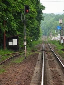 大沼公園駅周辺の線路 02 200906 線路,大沼,北海道の写真素材